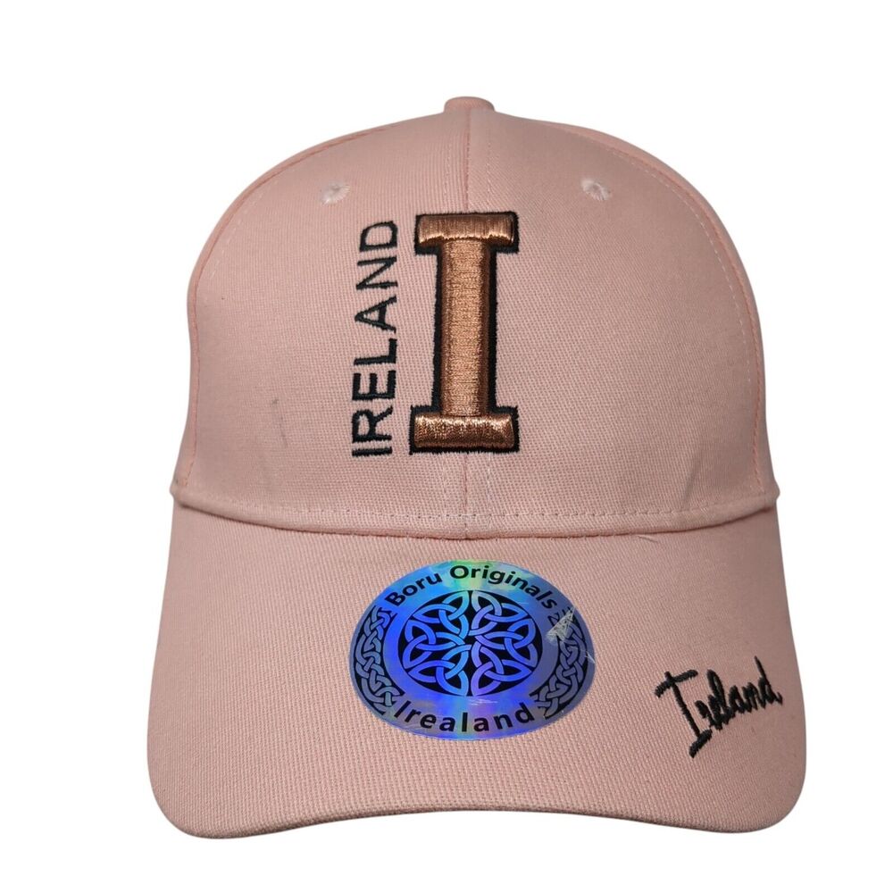 Ireland Slideback Hat Pink One Size Adjustable Embroidered W/Tags Boru Cotton